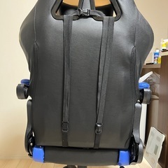 DOWINX ゲーミングチェア ブルー×ブラック リクライニング＆オットマン付き
の画像
