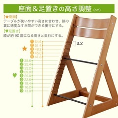 新品ほぼ未使用　ベビーチェア 共に成長する グローアップチェアー 赤ちゃん ダイニング ハイチェア 高さ調節可能 安全ベルト 転落防止 ガード 椅子 イス 木製 マジカルチェアの画像