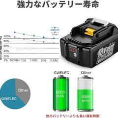 【2個セット】マキタ⭐️18V バッテリー BL1860B 対応 PSE認証済の画像
