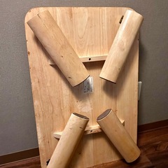 折りたたみローテーブル　木目の画像