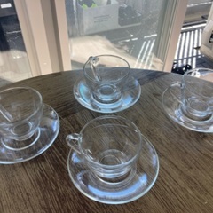 耐熱カップ&ソーサー4客セット　フランス製の画像