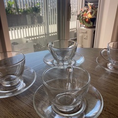 耐熱カップ&ソーサー4客セット　フランス製の画像