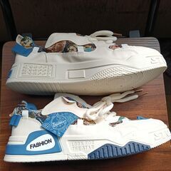 新品 27cm メンズ スニーカー ホワイト 厚底 シューズ 普段着 識別番号:【N531-S】の画像