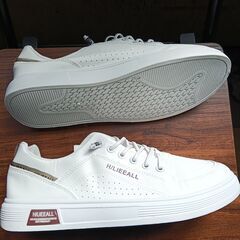 新品 25.5cm メンズ スニーカー ホワイト 厚底 シューズ 普段着 識別番号:【N533-S】の画像