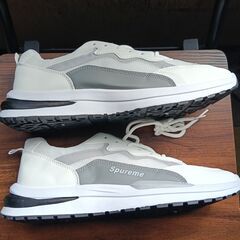 新品 26.5cm メンズ スニーカー ホワイト 厚底 シューズ 普段着 識別番号:【N537-S】の画像