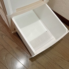 ホワイト 木目天板 収納ボックス 衣装ケースの画像