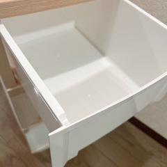 ホワイト 木目天板 収納ボックス 衣装ケースの画像