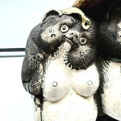 信楽焼 置物 狸 タヌキ 夫婦 縁起物 インテリア オブジェの画像