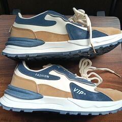 新品 25cm メンズ スニーカー ホワイト 厚底 男女兼用 シューズ 識別番号:【N540-S】の画像