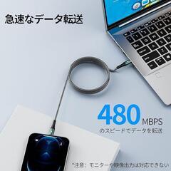 USB Type C ケーブル 【1m+1m+2m】100W/5A 超急速充電の画像