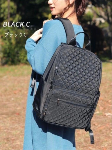 マザーズリュック はあちゅうコラボ　 ブラック ウェットティッシュポケット付き