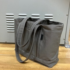 【ハンドメイド】帆布トートバッグ 肩がけ ダークグレー 1107新品未使用の画像