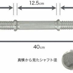 ○【美品】IROTEC アイロテック ダンベルシャフト 40cm 約28mm x2本の画像