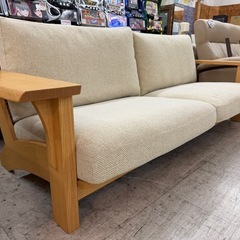 【愛品館 江戸川店 】ウッドフレーム クッション3Pソファ  KASHIWA（柏 木工）の画像