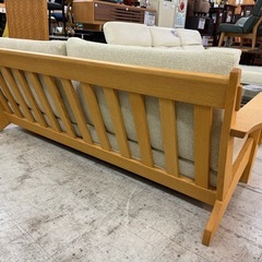 【愛品館 江戸川店 】ウッドフレーム クッション3Pソファ  KASHIWA（柏 木工）の画像