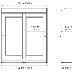ＩＫＥＡ/イケア HAUGA/ハウガ：キャビネット ガラス扉105x116 cm の画像