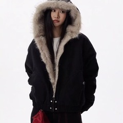 【Aurora boutique】ファー付きフード ジャケット
の画像