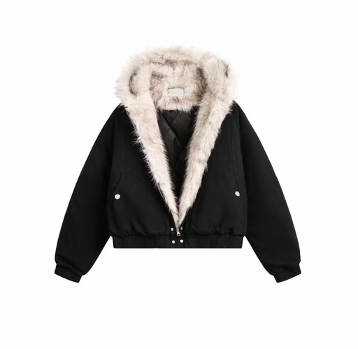 【Aurora boutique】ファー付きフード ジャケット
