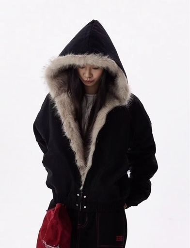 【Aurora boutique】ファー付きフード ジャケット