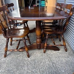 ●飛騨家具　ダイニングセット●キツツキマークの画像