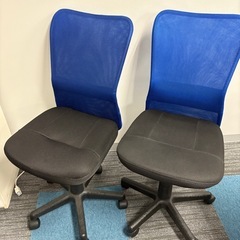 オフィスチェア青色4脚セットの画像