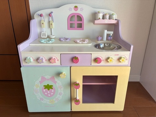 【美品】マザーガーデン パステルミントデラックスキッチン マザーガーデン スウィートストロベリー デラックスキッチン / Mother 