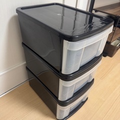 収納ケース　衣装ケース　アイリスオーヤマ　ブラック　3段セット　半透明　収納の画像