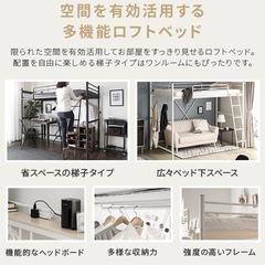 定価39,999円 美品 モダンデコ ロフトベッド セミダブル 2段ベッド 二段ベッド はしご パイプ パイプベッド システムベッド ベッド おしゃれ の画像