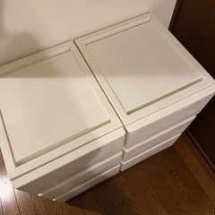 白、収納棚2個セットの画像