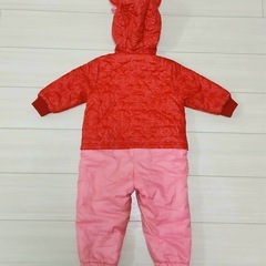 meltherapy フード付き ジャンプスーツ 赤ピンク 90cmの画像