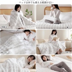電気毛布 190×130cm セミダブル 肩掛け 膝掛け ホワイトの画像