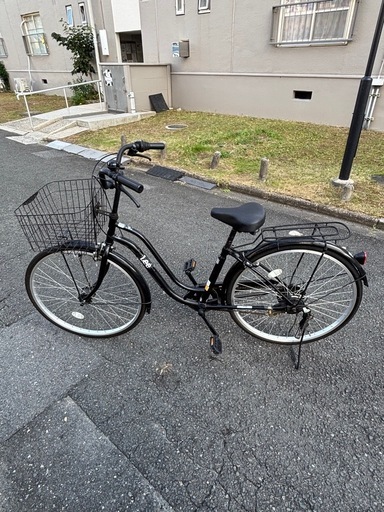 自転車　シティサイクル　ブラック　黒