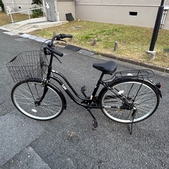 自転車　シティサイクル　ブラック　黒の画像