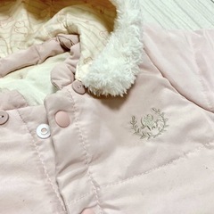 フード付きピンクアウター 50-70cmの画像