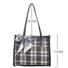 【未使用】トートバッグ　チェック柄　バッグ　韓国の画像