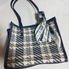 【未使用】トートバッグ　チェック柄　バッグ　韓国の画像