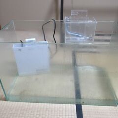 ６０センチ水槽枠なし、６０センチ対応外付けフイルター、スドウー産卵箱３点セットの画像
