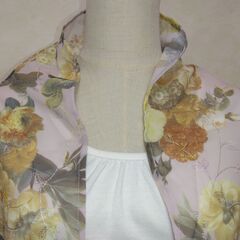 ストール　パープル×花③の画像