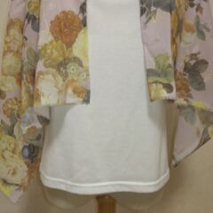 ストール　パープル×花③の画像