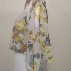 ストール　パープル×花③の画像
