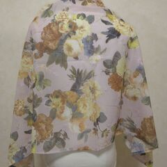 ストール　パープル×花③の画像