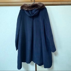20000円以上　EVERY FUN LINDSAY ネイビー ファー付きウールコート 160の画像