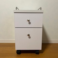 【美品】サイドワゴン ミニワゴン ネイル用品収納ワゴン ホワイトの画像