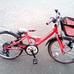 ブリヂストン　2０インチ　赤　男の子自転車　変速　LEDライトの画像