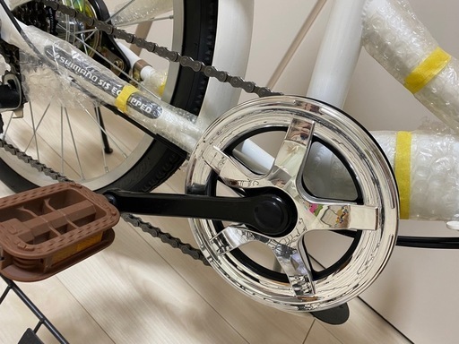 折りたたみ自転車　白　未使用