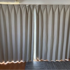 遮光カーテン（アイボリー）レースカーテン  150×190の画像