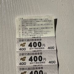 京都交通（舞鶴周辺）の400円11枚綴りの回数券の画像