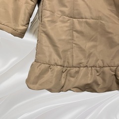 ダウンロングコート フード付き　ベージュ160サイズの画像