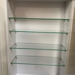 ホワイト ガラスディスプレイケース コレクションケース スリムの画像