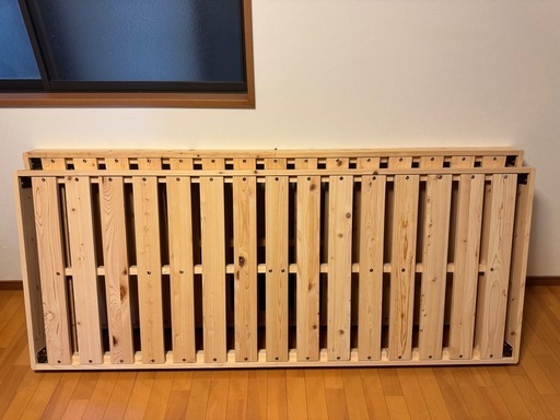 引き取り限定 檜すのこベッド ベッドフレームのみ セミシングル 2台セット